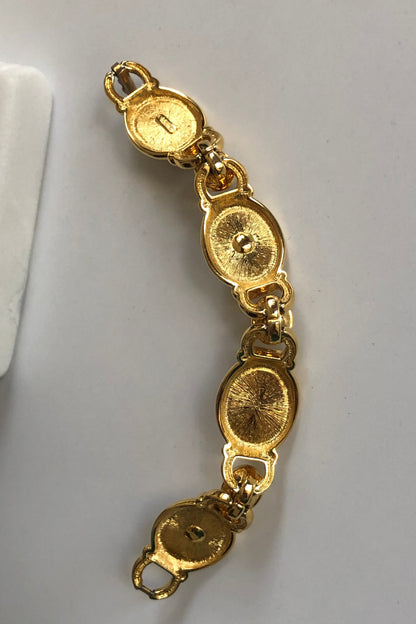 Vintage Monet bracelet  Gripoix style gold tone