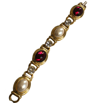 Vintage Monet bracelet  Gripoix style gold tone