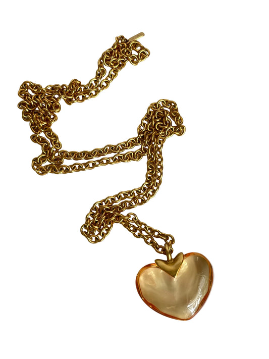 Vintage Monet necklace lucite heart 1980’s