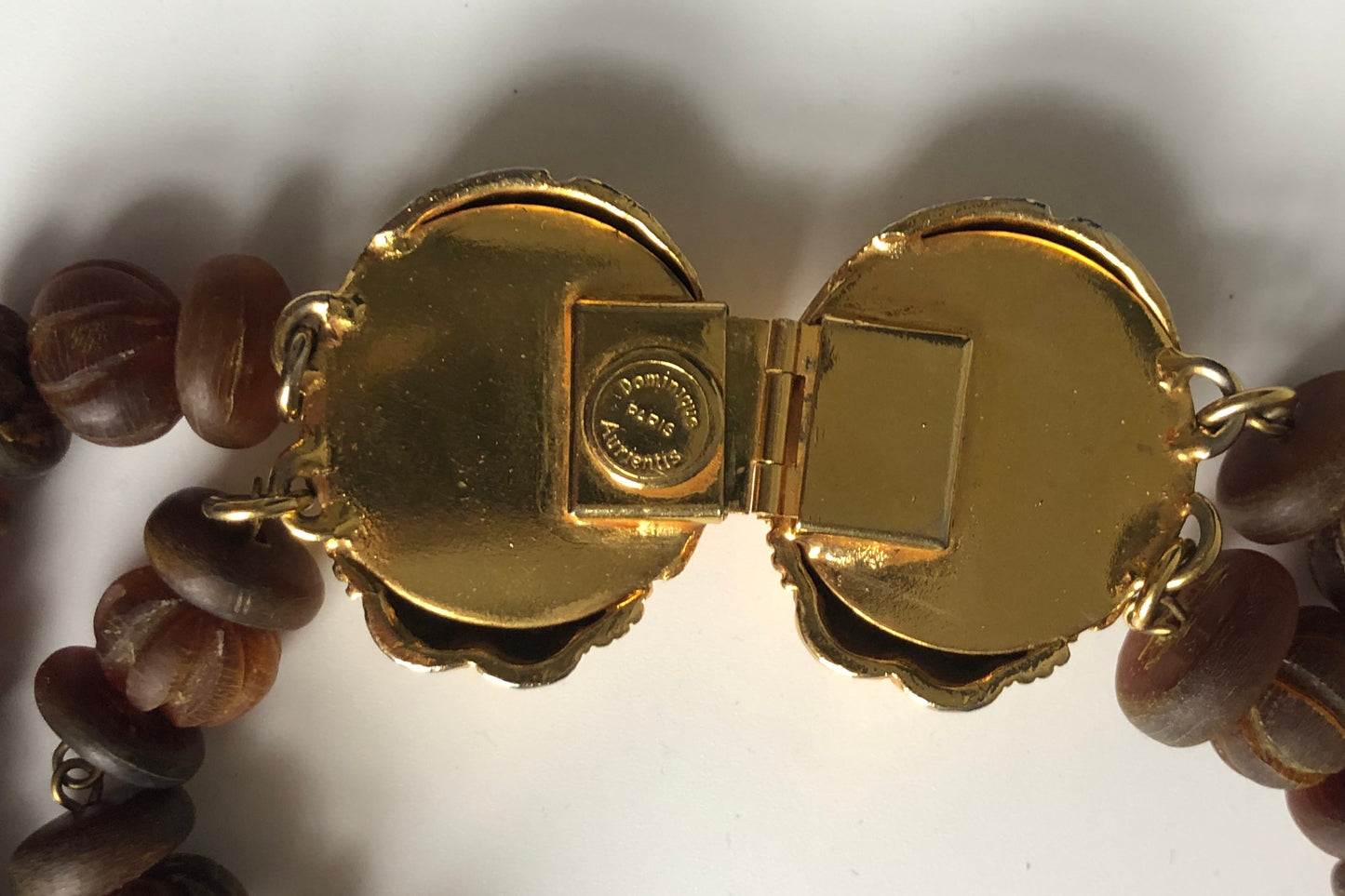 Vintage Dominique Aurientis necklace gold plated ladybugs closure  France