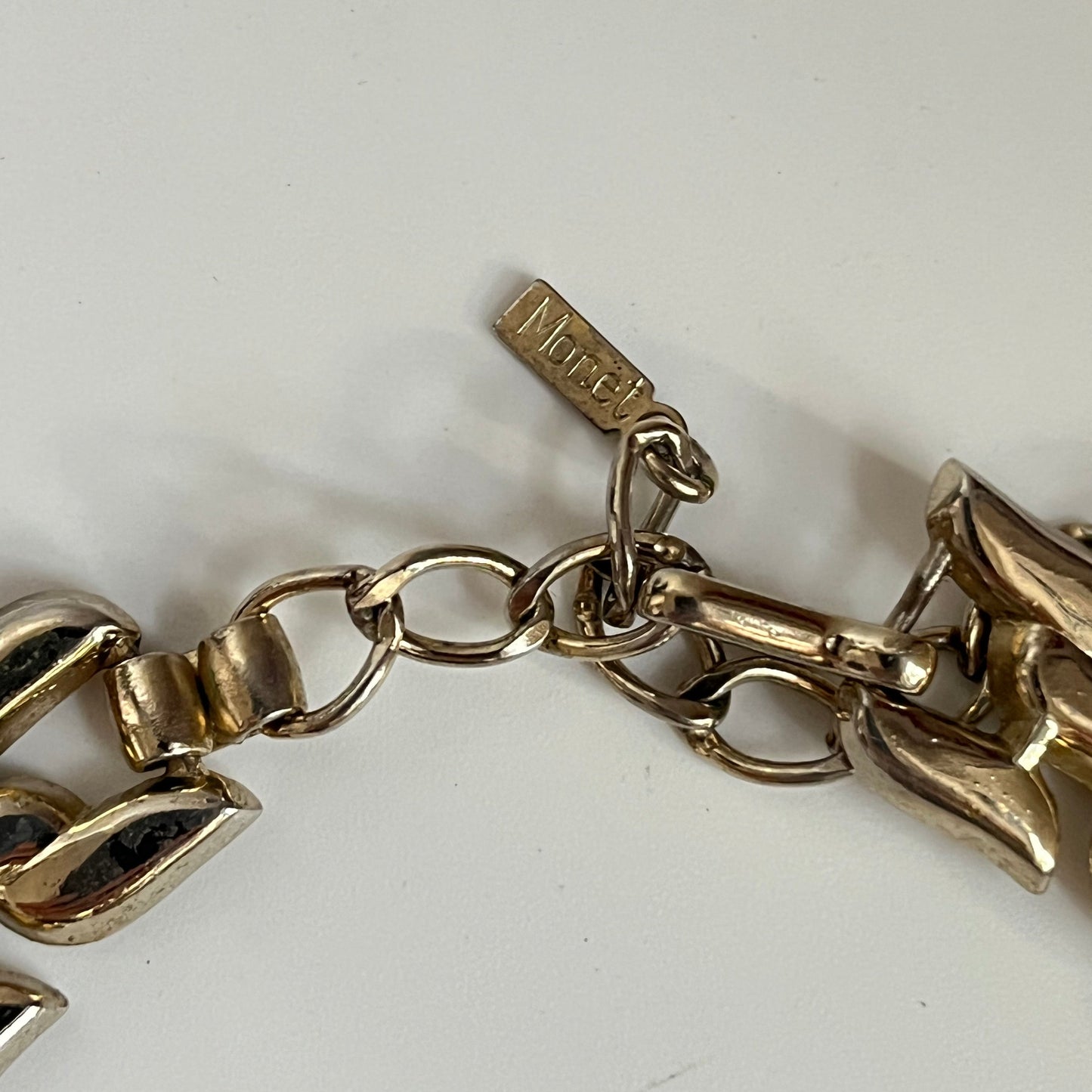 Vintage Monet necklace collar gold tone 1950's