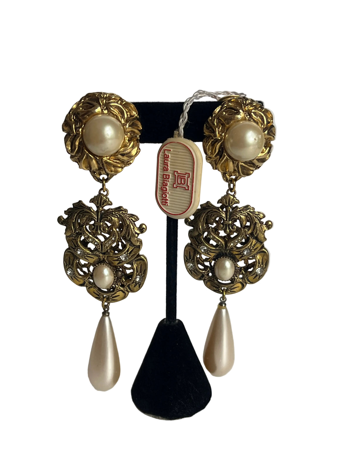 Vintage Laura Biagiotti earrings clip on dangle