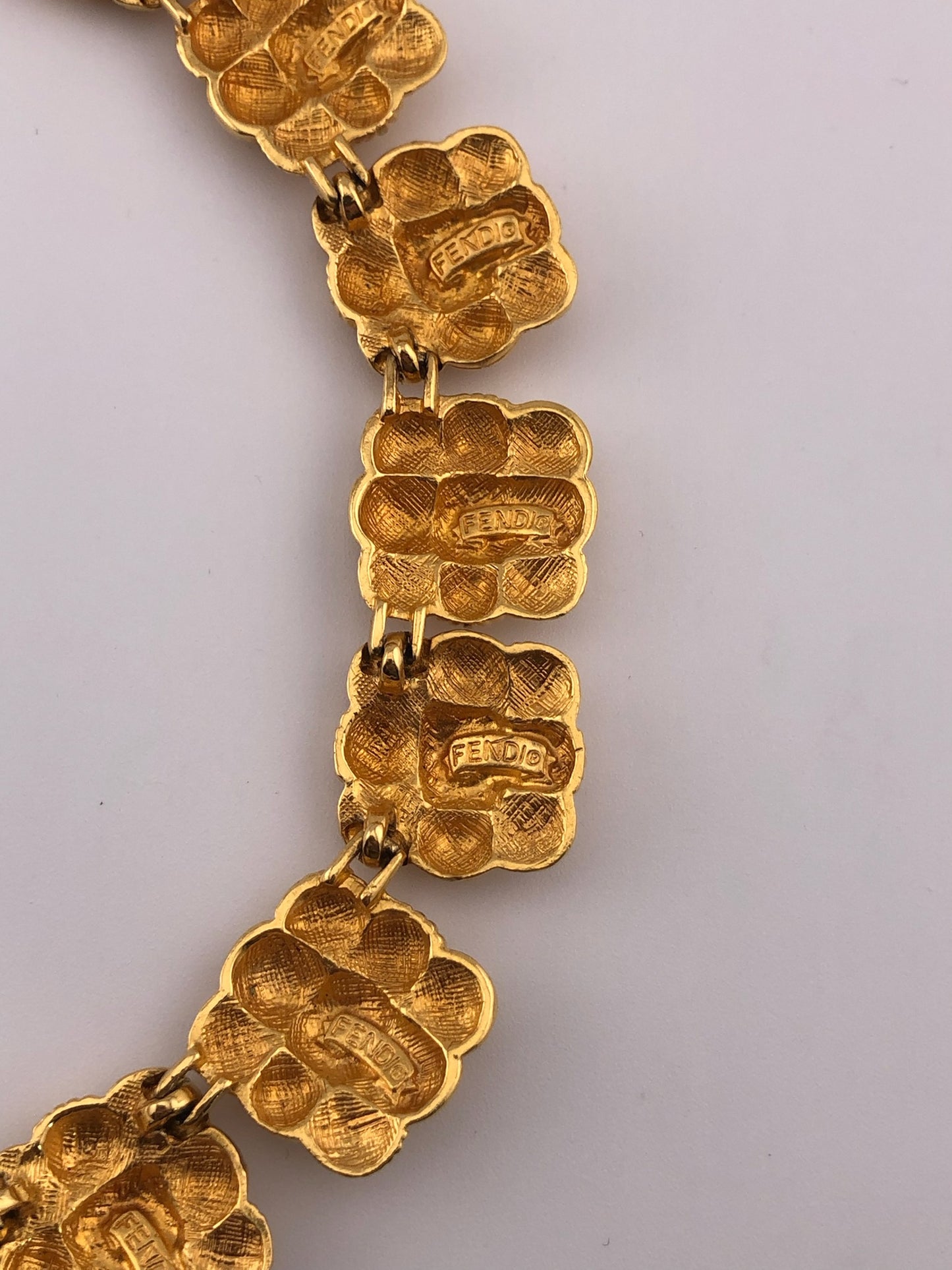 Vintage FENDI Textured Basket Weave Necklace