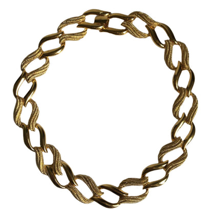 Napier necklace chain texture link gold tone