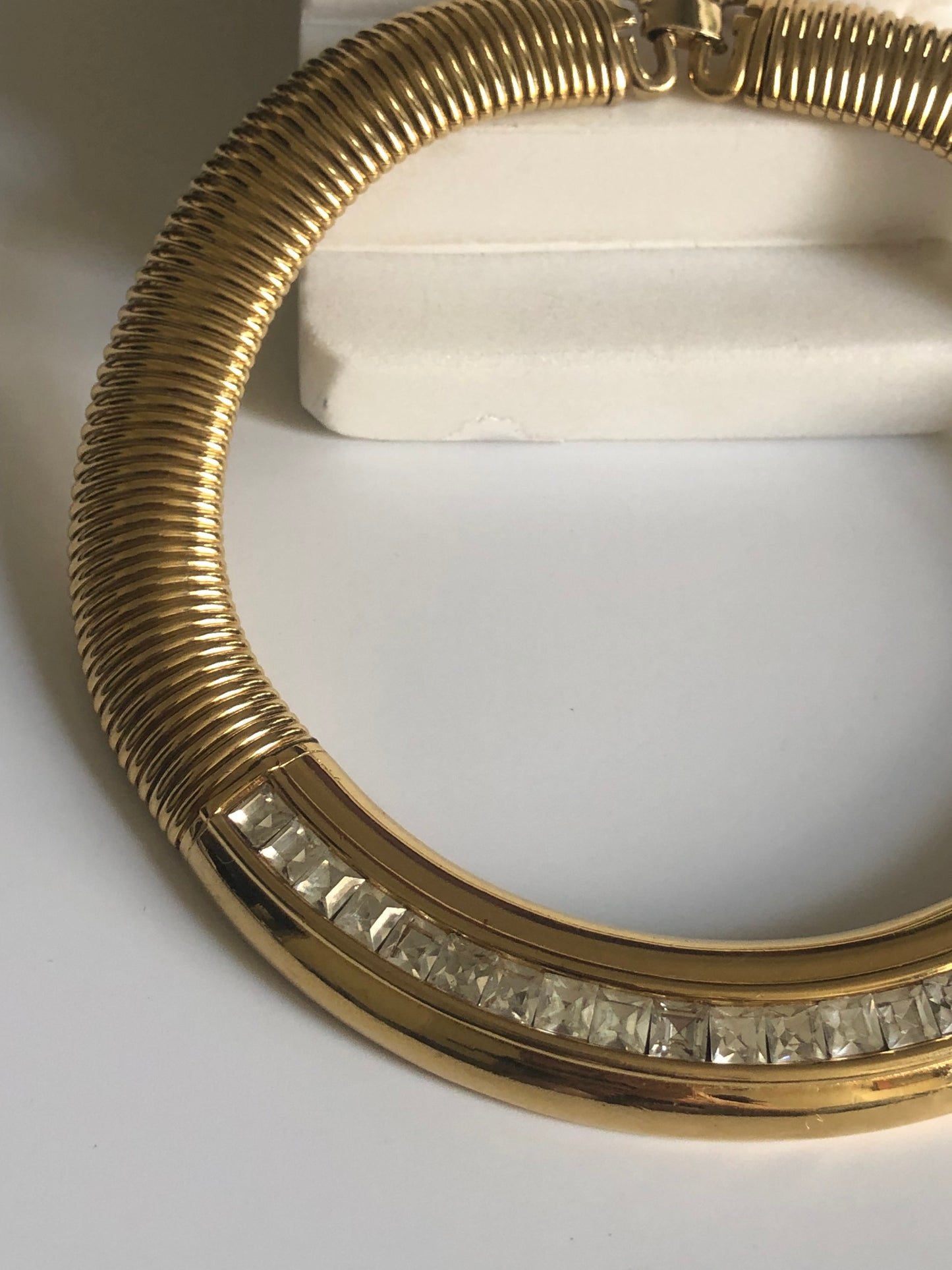 Vintage GIVENCHY Necklace omega square crystal