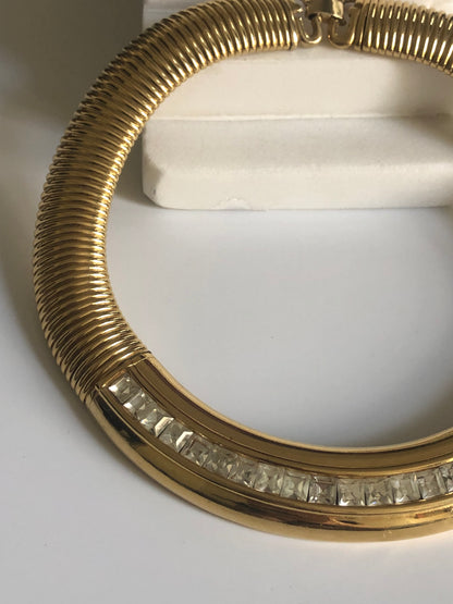 Vintage GIVENCHY Necklace omega square crystal