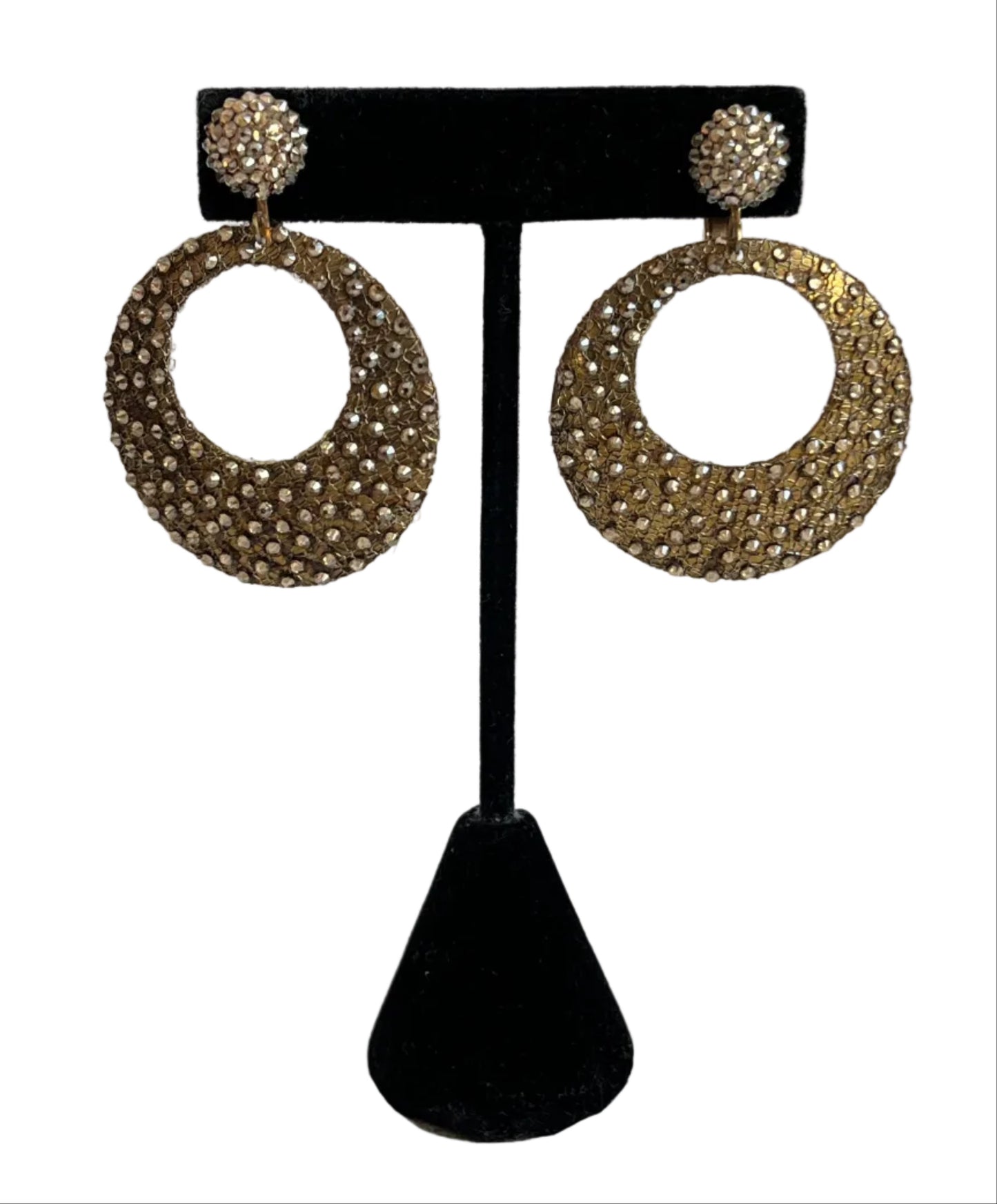 Vintage Roni Blanshay earrings Golden Shadow mesh