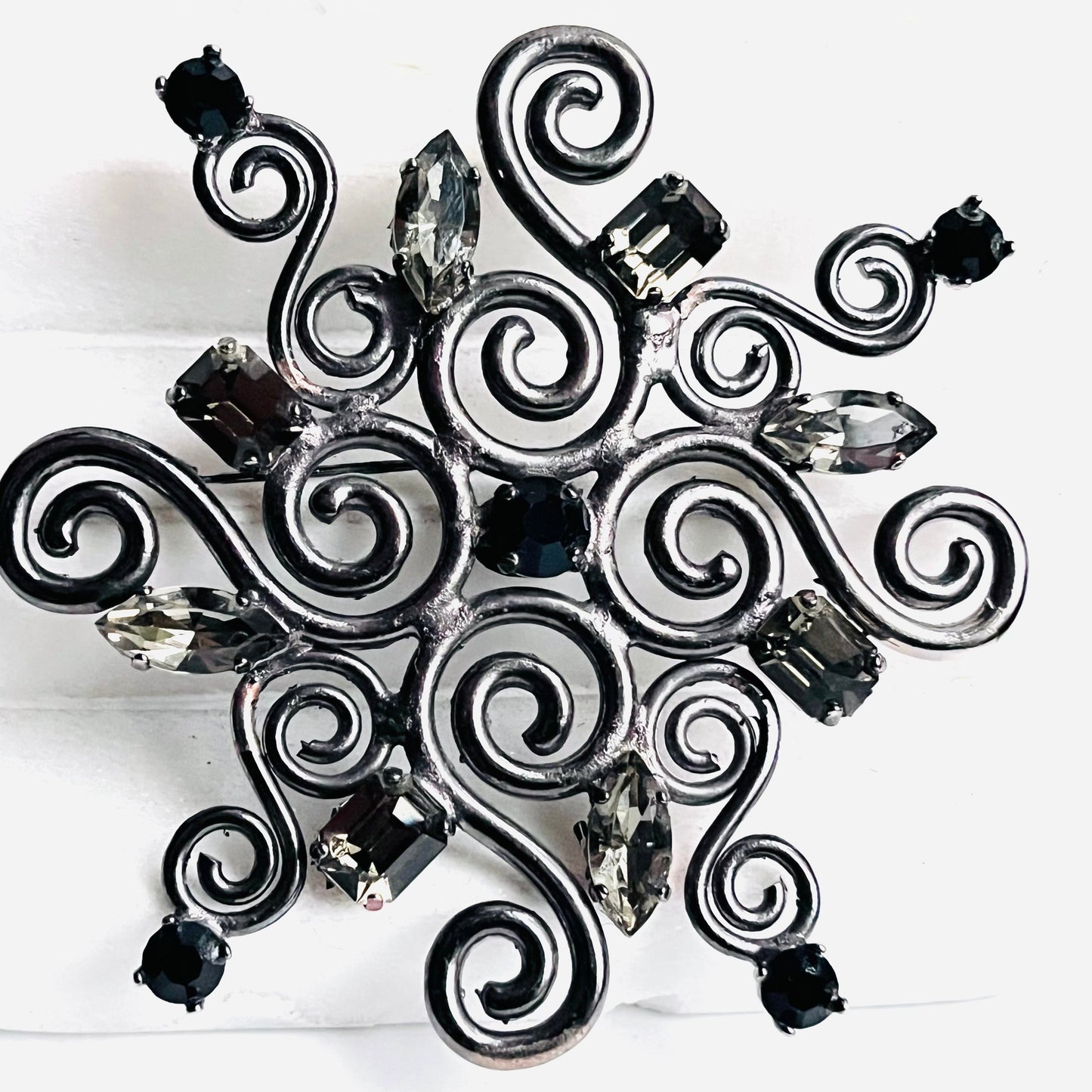 Vintage Jean Louis Scherrer  brooch large rhinestones