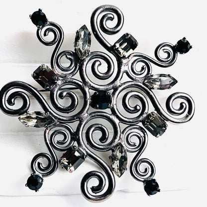 Vintage Jean Louis Scherrer  brooch large rhinestones