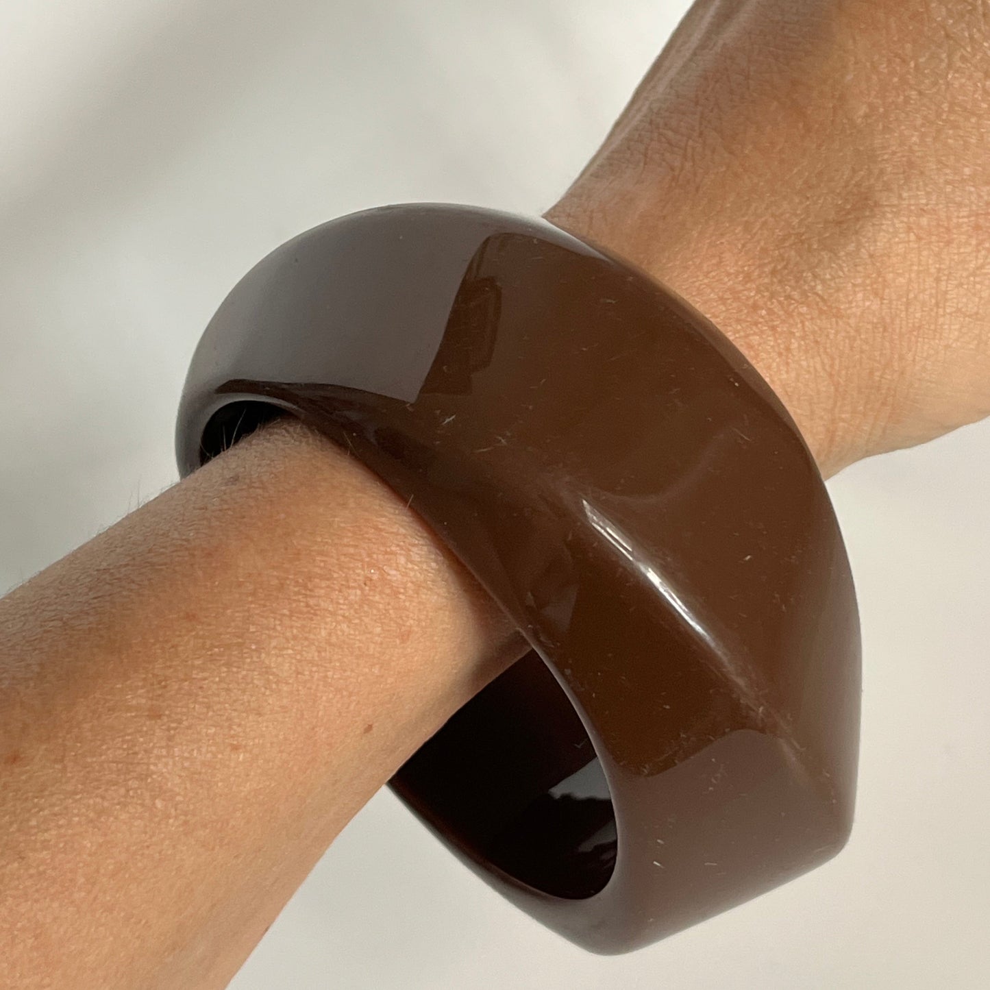 Vintage bracelet chunky plastic brown 1970’s