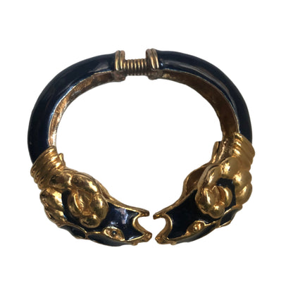 Vintage Donald Stannard bracelet double heads ram enamel