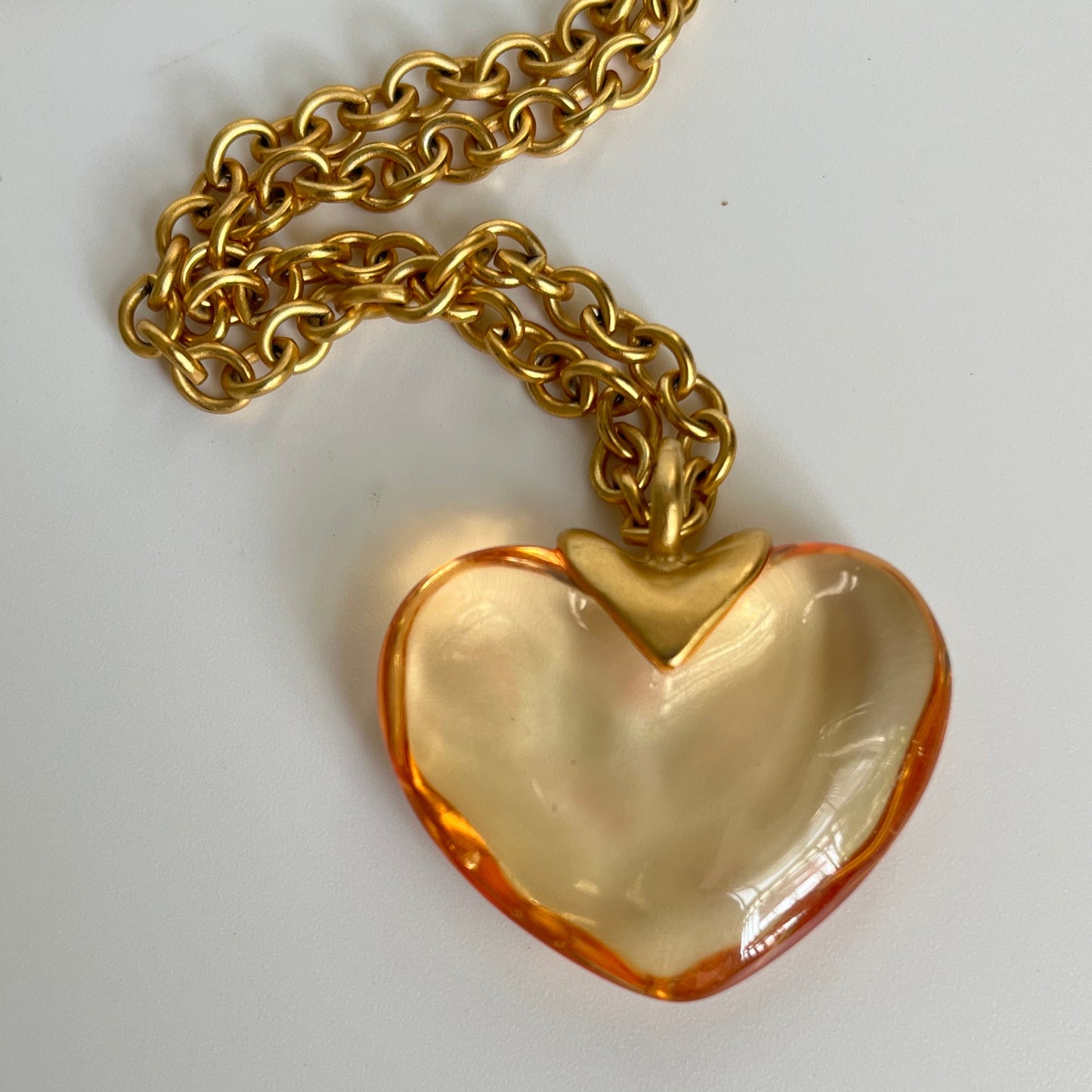Vintage Monet necklace lucite heart 1980’s
