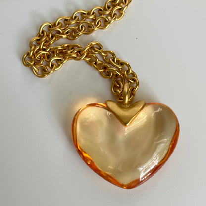 Vintage Monet necklace lucite heart 1980’s