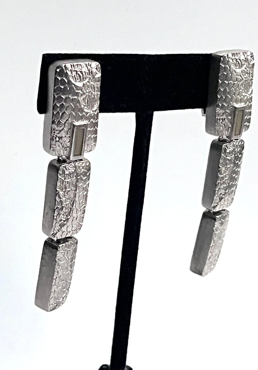 LANVIN dangle earrings snake pattern 1980