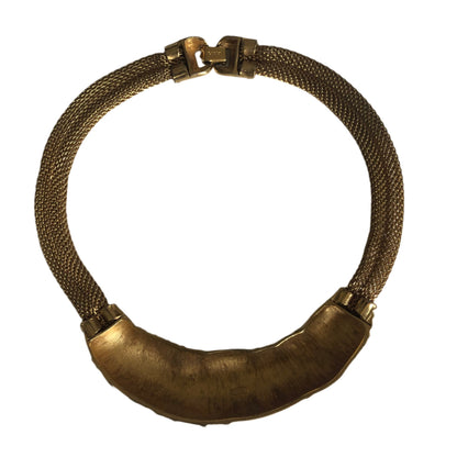Vintage MONET necklace collar enamel metal mesh