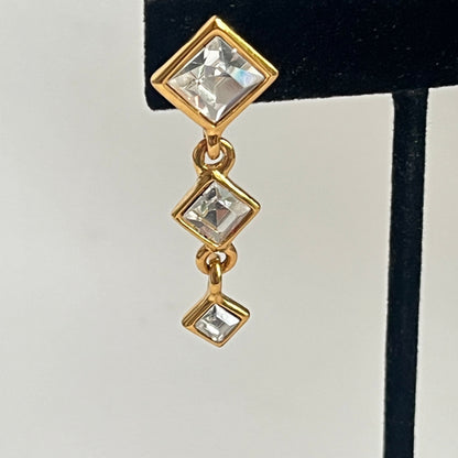 Vintage Napier earrings square links dangle