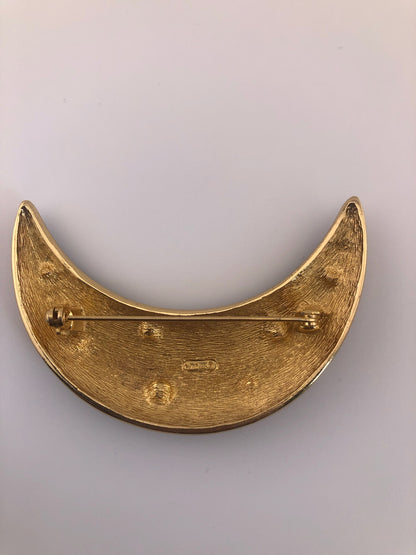 Vintage CHRISTIAN DIOR half moon/crescent Brooch