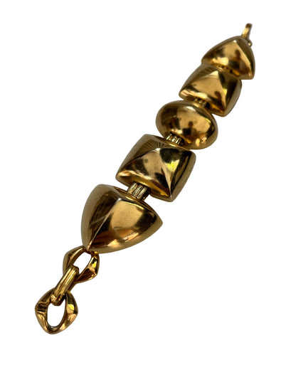 Vintage YSL bracelet chunky domed  links gold plated