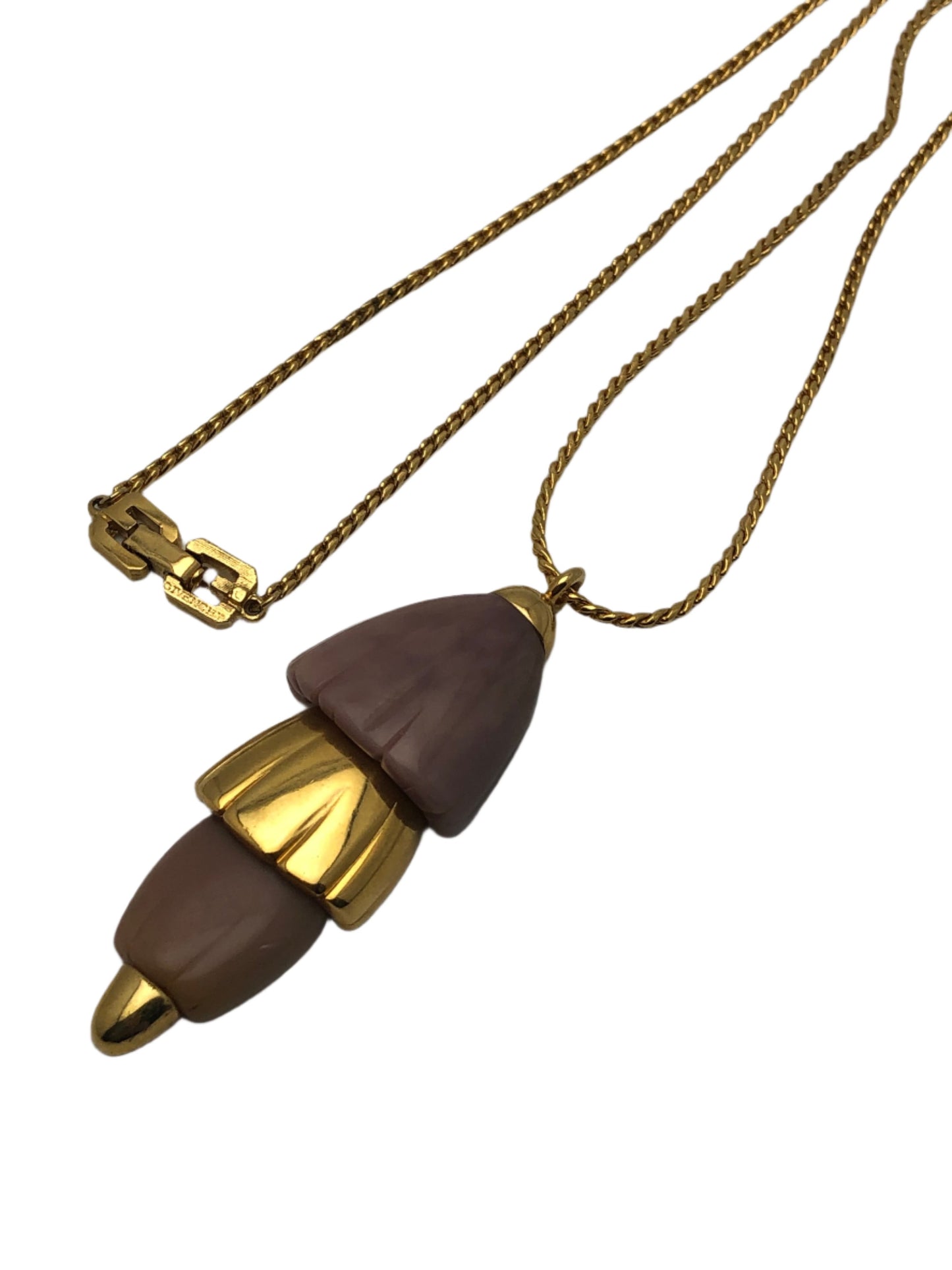 vintage GIVENCHY necklace pendant purple lucite