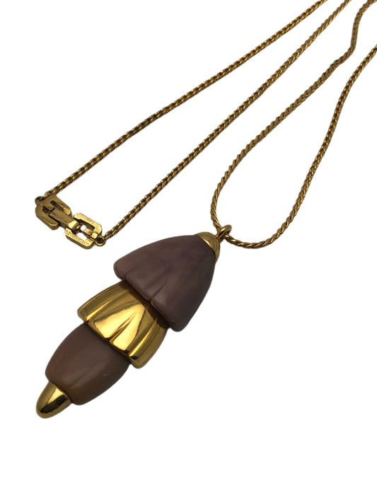 vintage GIVENCHY necklace pendant purple lucite