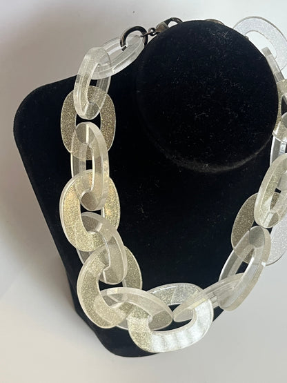 vintage Joan Goodman necklace lucite chain PONO Italy