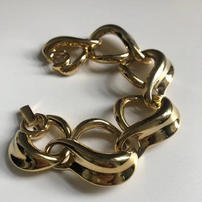 GIVENCHY bracelet  wide link swirl heart