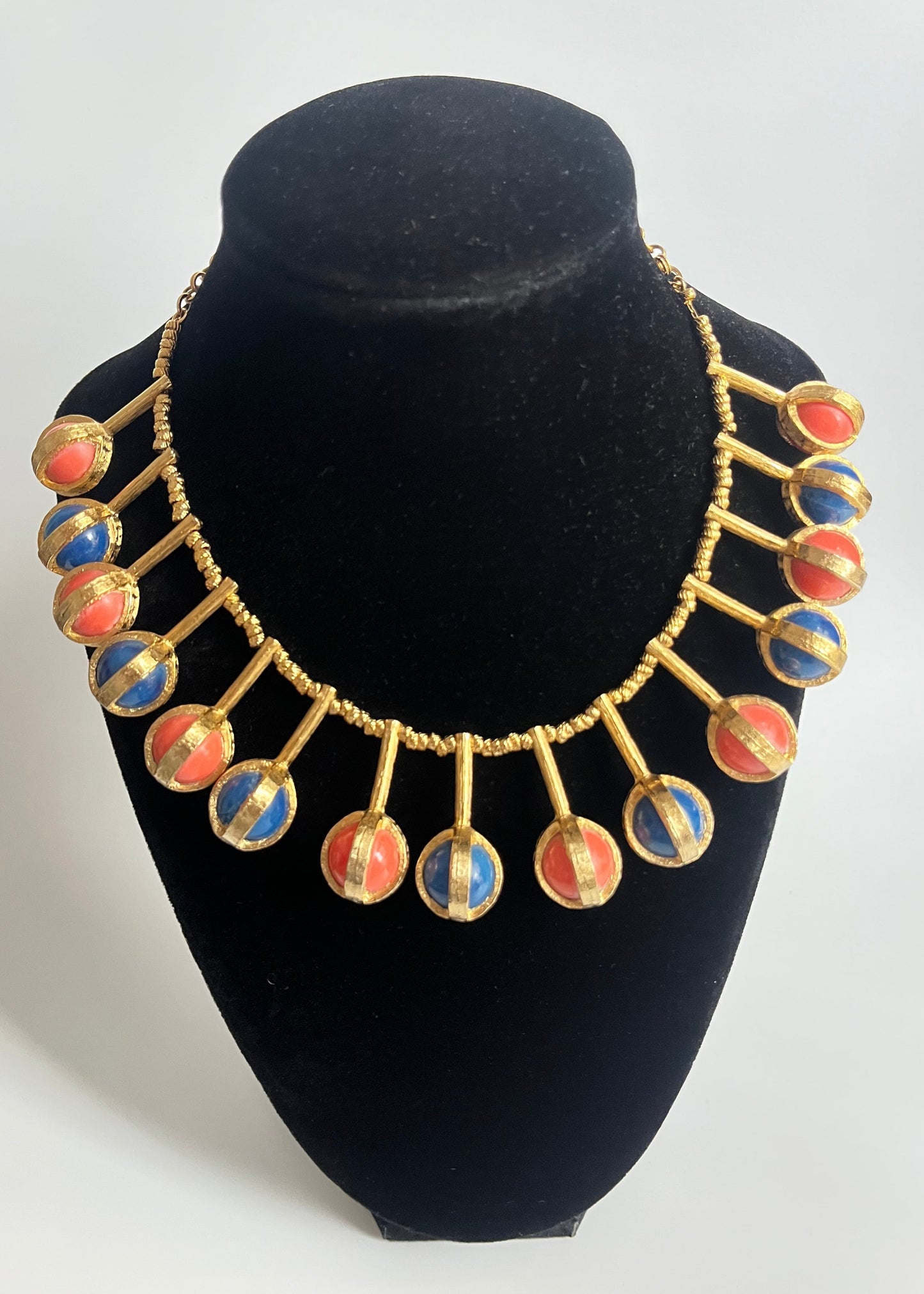 Vintage ACCESSOCRAFT necklace collar ball Egyptian style