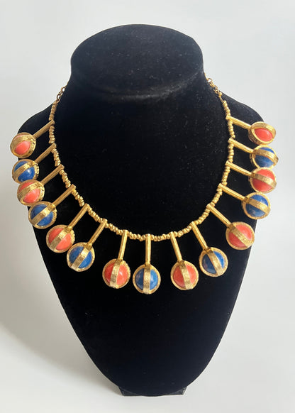Vintage ACCESSOCRAFT necklace collar ball Egyptian style