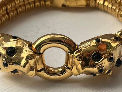 Vintage CINER panther head bracelet