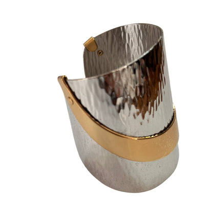 Vintage Napier wide two tone cuff  bracelet