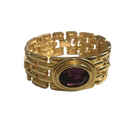 Vintage GIVENCHY bracelet purple rhinestone
