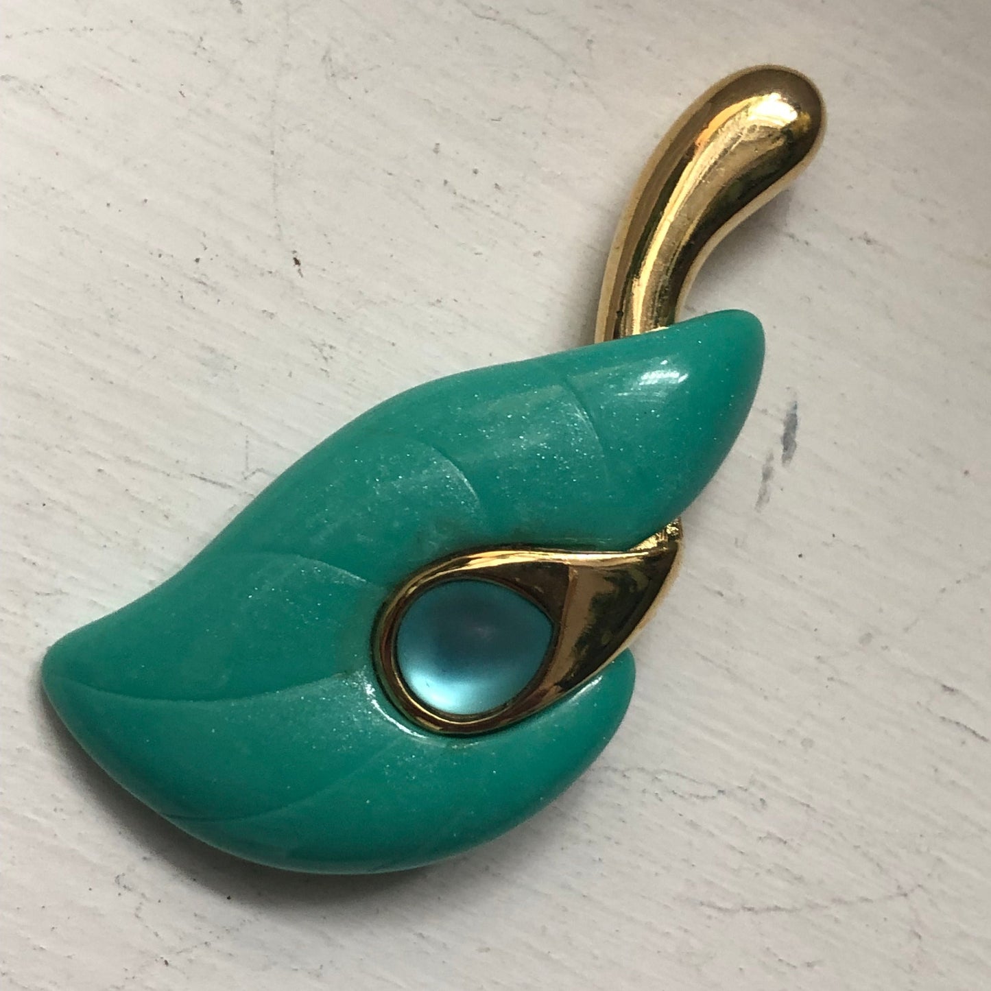 Vintage GIVENCHY brooch pin blue lucite flower