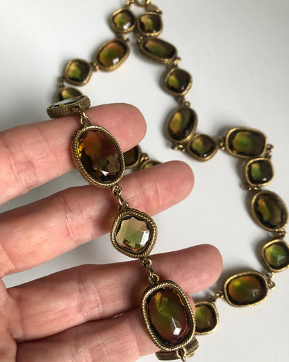Accessocraft necklace cut crystal open back