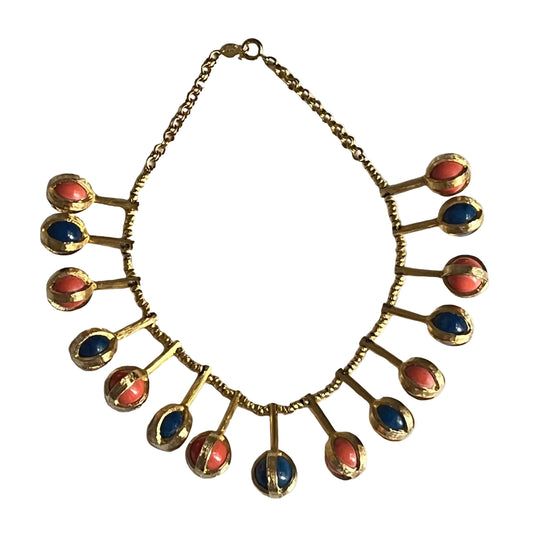 Vintage ACCESSOCRAFT necklace collar ball Egyptian style