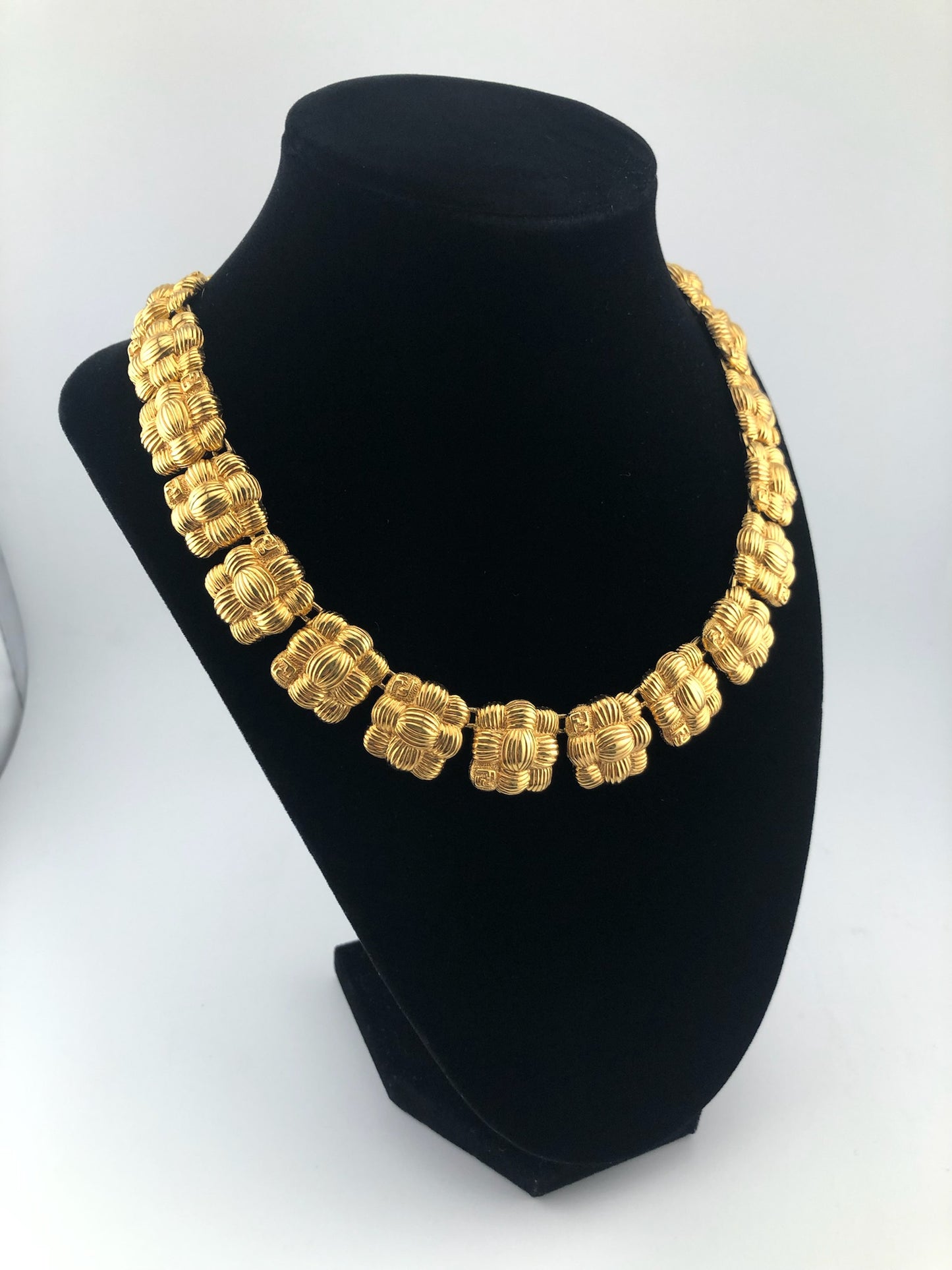 Vintage FENDI Textured Basket Weave Necklace