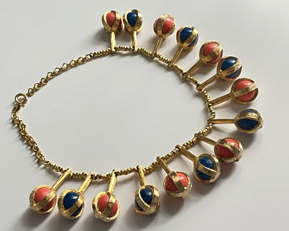 Vintage ACCESSOCRAFT necklace collar ball Egyptian style