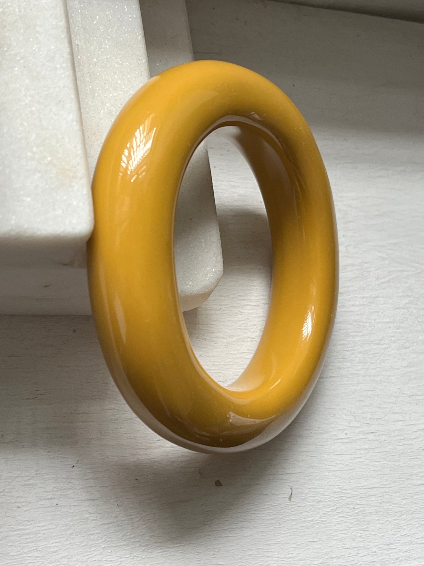 Vintage bracelet plastic chunky mustard yellow 1970’s