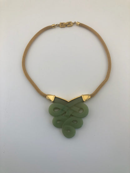 Vintage GIVENCHY Necklace green lucite
