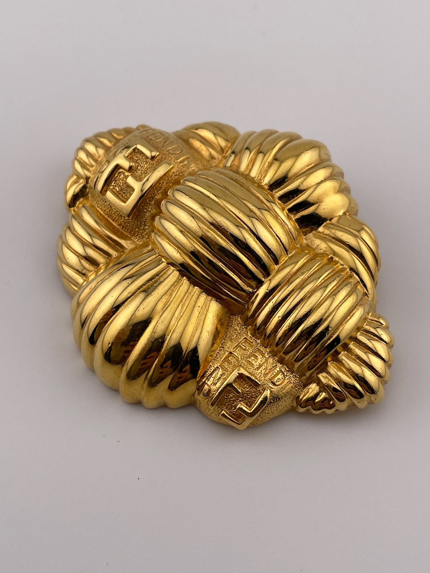 Vintage FENDI Brooch Basket Weave