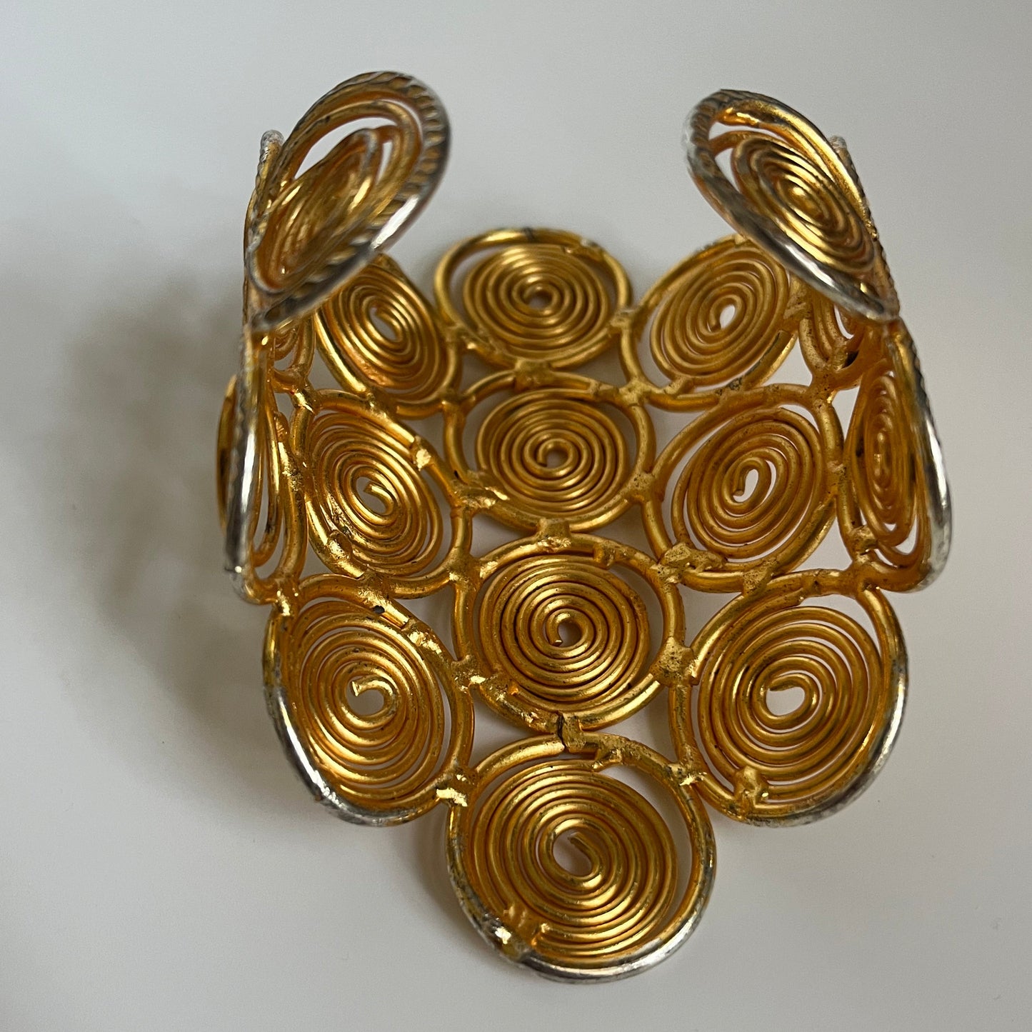 Vintage bracelet  wide gold plated runway 1980’s