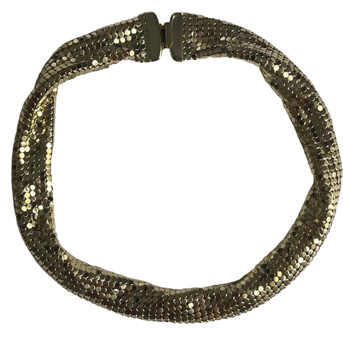 Vintage Lanvin Paris necklace metal mesh