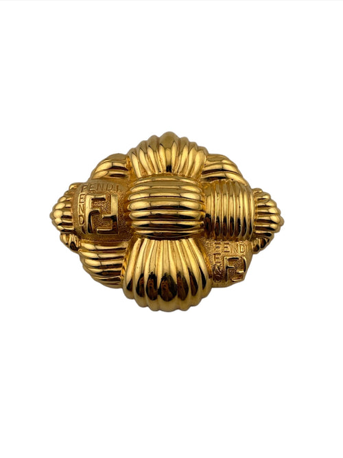 Vintage FENDI Brooch Basket Weave