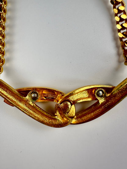 Vintage  GIVENCHY  Necklace Logo Pendant 1979