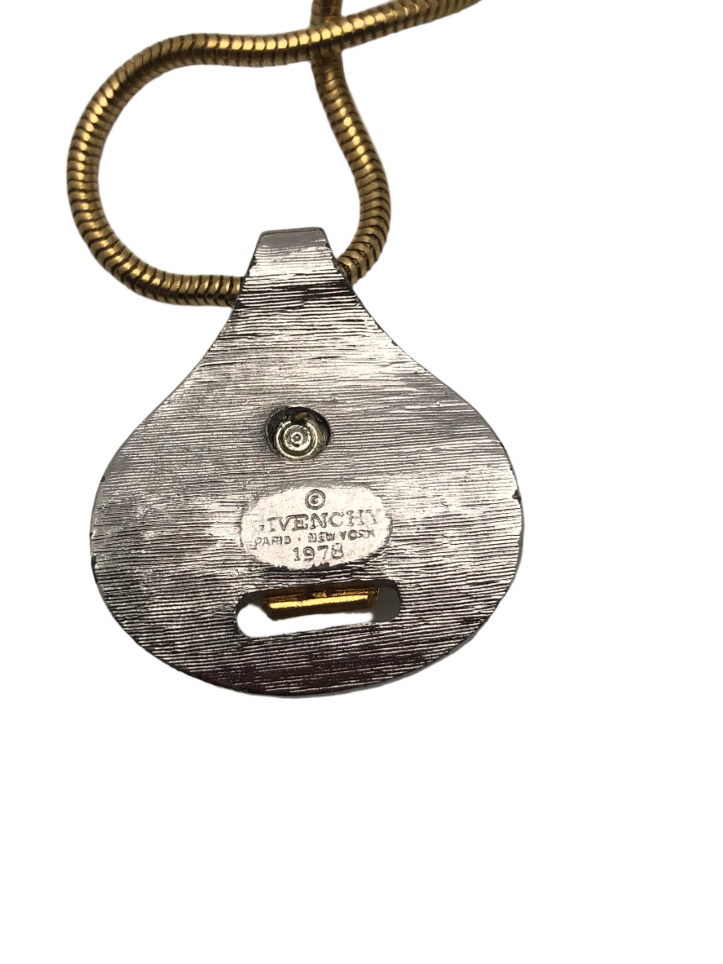 vintage GIVENCHY necklace silver  gold tone