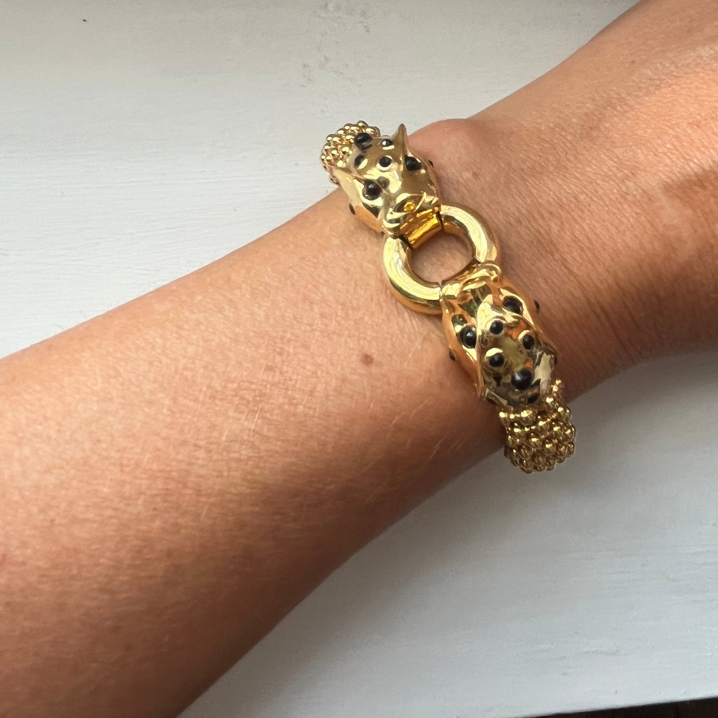 Vintage CINER panther head bracelet