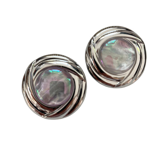 Vintage  earrings clip on large plastic 1980s disco style