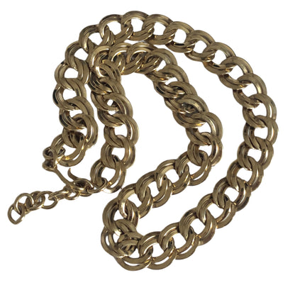 Vintage Monet necklace double chain gold tone