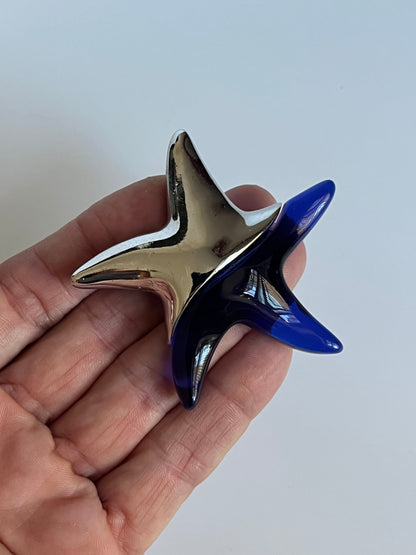 Vintage givenchy  necklace star blue lucite pendant