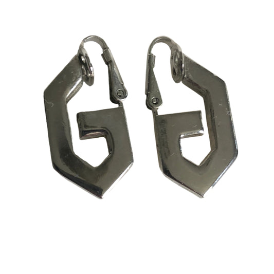 Vintage GIVENCHY earrings clip on logo silver tone