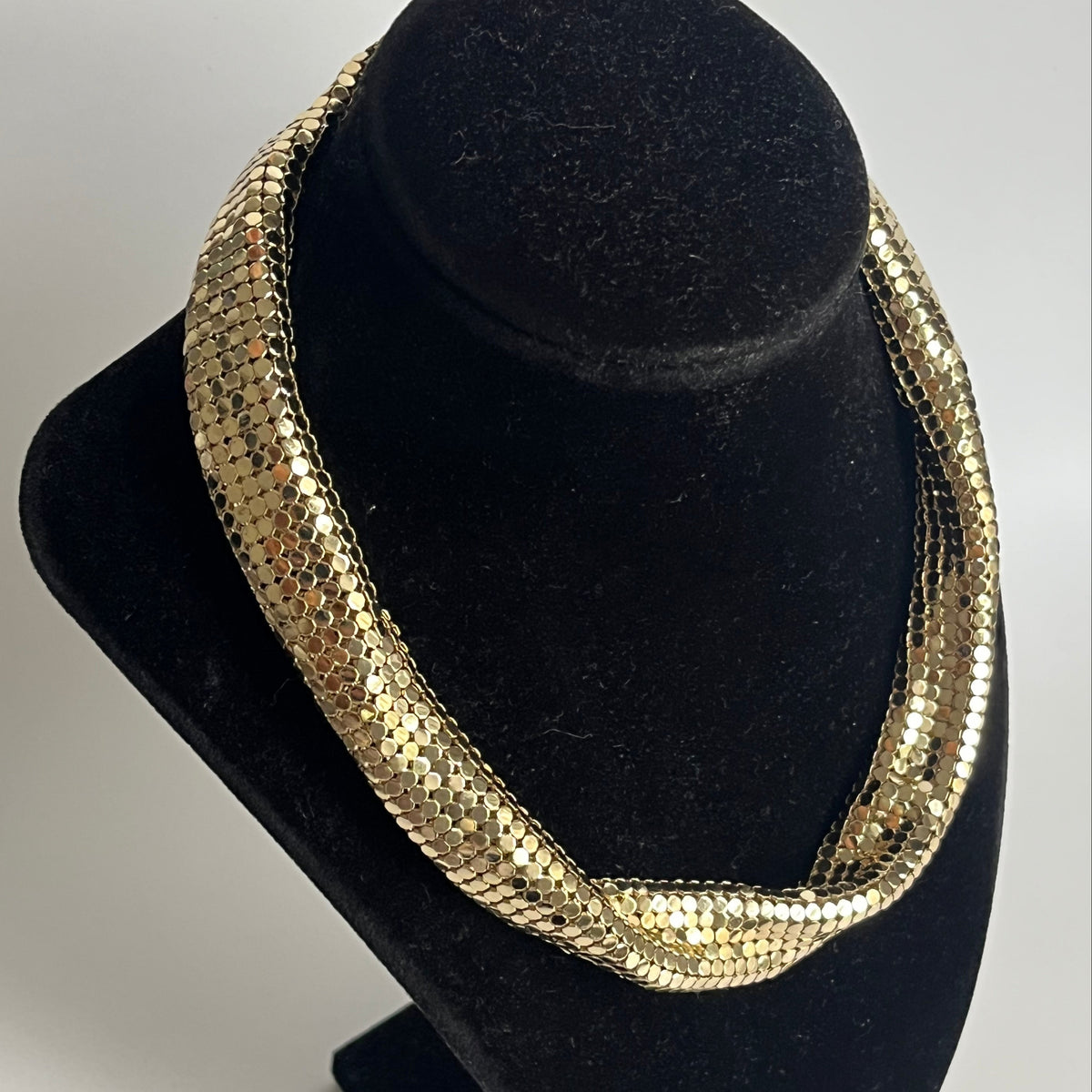 Vintage Lanvin Paris necklace metal mesh